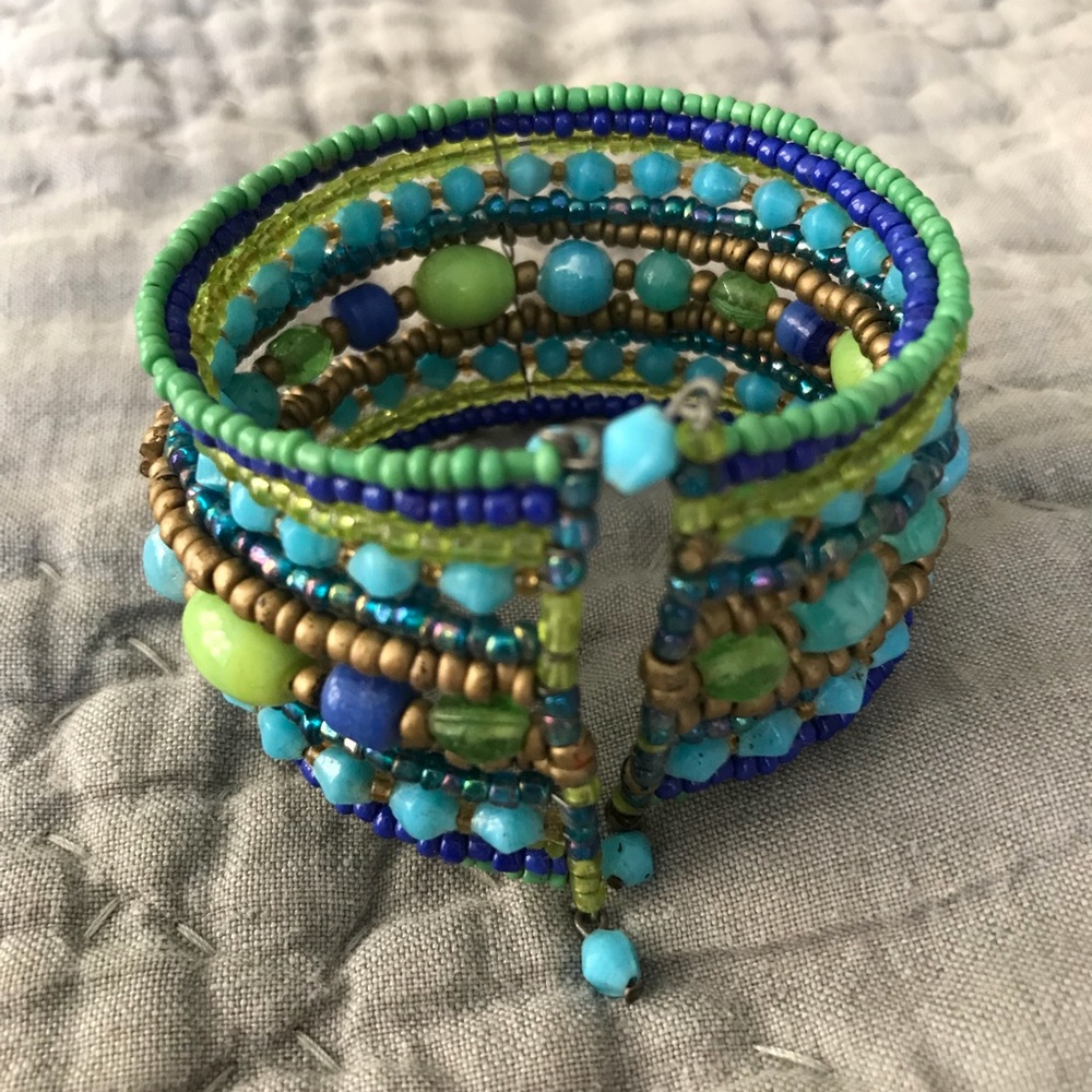 Beautiful boho beaded cuff bracelet!